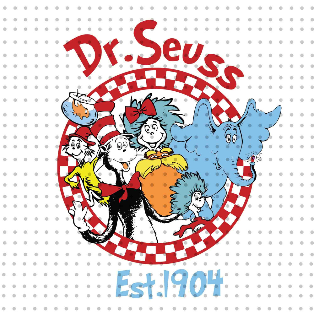 Dr Seuss Est 1904 PNG, Cat In The Hat Png, Dr Seuss Png, Read Across America Png, Thing 1 Thing 2, Love Reading Png, Teacher Png, Png File.jpg