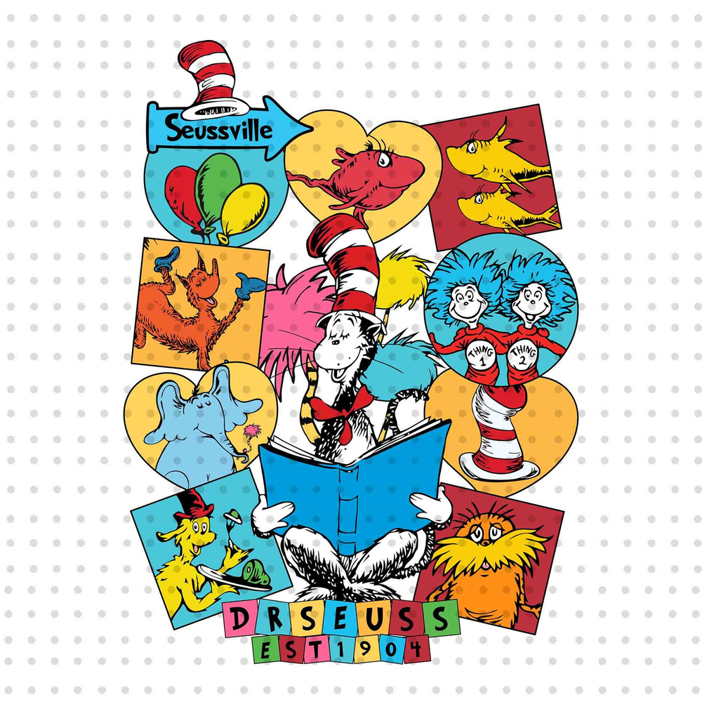 Seussville PNG, Cat In The Hat Png, Dr Seuss Day Png, Read Across America Png, Thing 1 Thing 2 Png, Love Reading Png, Dr Seuss Est 1904 Png.jpg