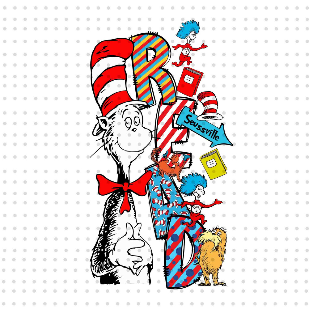 Seussville PNG, Cat In The Hat Png, Dr Seuss Day Png, Read Across America Png, Thing 1 Thing 2, Reading Png, Read Dr Seuss Png, Png File.jpg