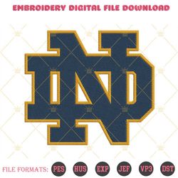 notre dame logo embroidery design files