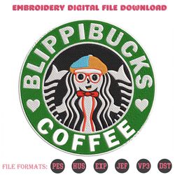 blippi buck coffee embroidery designs file