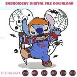 disney stitch chucky embroidery designs file