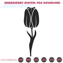 flower style tulip embroidery designs file, flower machine