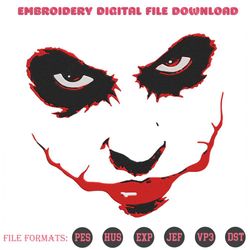 joker face embroidery designs file, joker machine embroidery