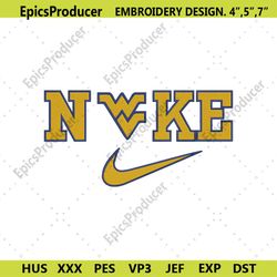 nike west virginia mountaineers logo ncaa embroidery design file