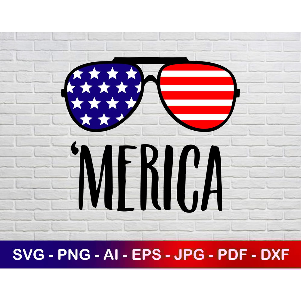 America Glasses Svg, Merica Svg, 4th of July Svg, Svg Files, Patriotic Svg, Instant Svg.jpg