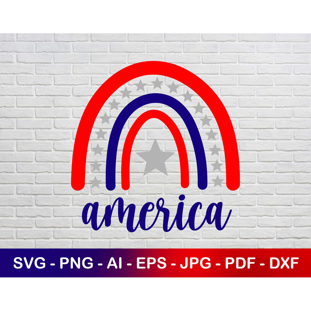 American Rainbow Svg, July 4th svg, Patriot Svg File, America Svg File, Instant Svg.jpg