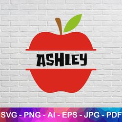 apple monogram frame svg file for cricut, back to school svg, fancy monogram gift svg for teacher, instant monogram svg