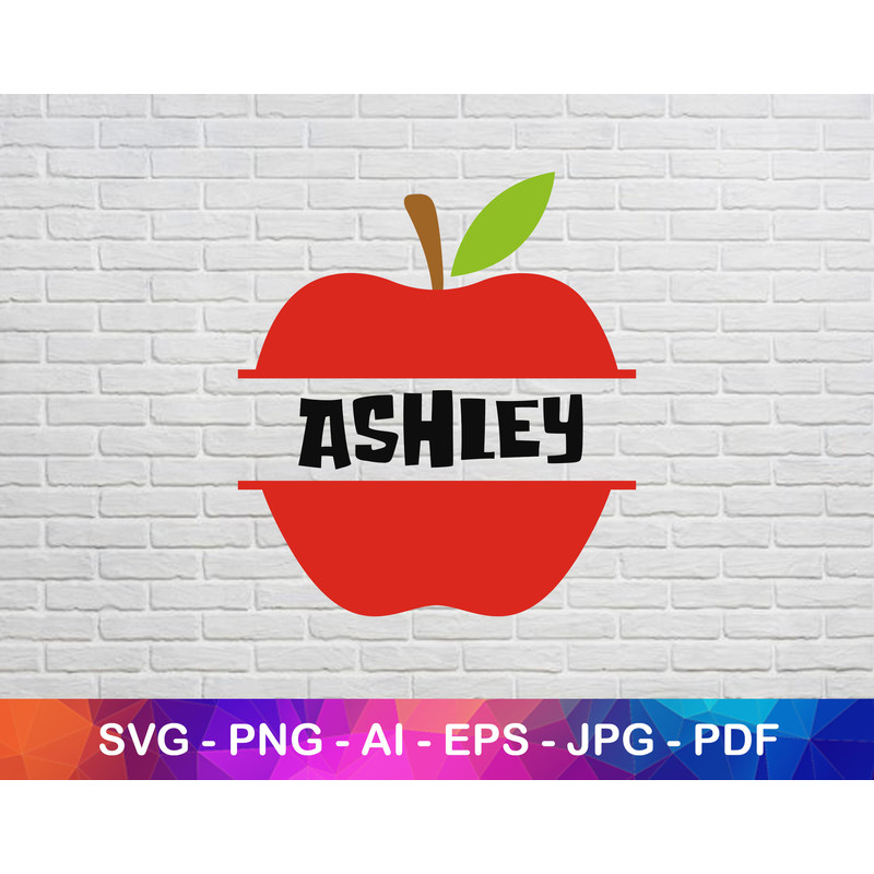 Apple Monogram Frame Svg File for Cricut, Back to School Svg, Fancy Monogram Gift Svg for Teacher, Instant Monogram Svg File.jpg