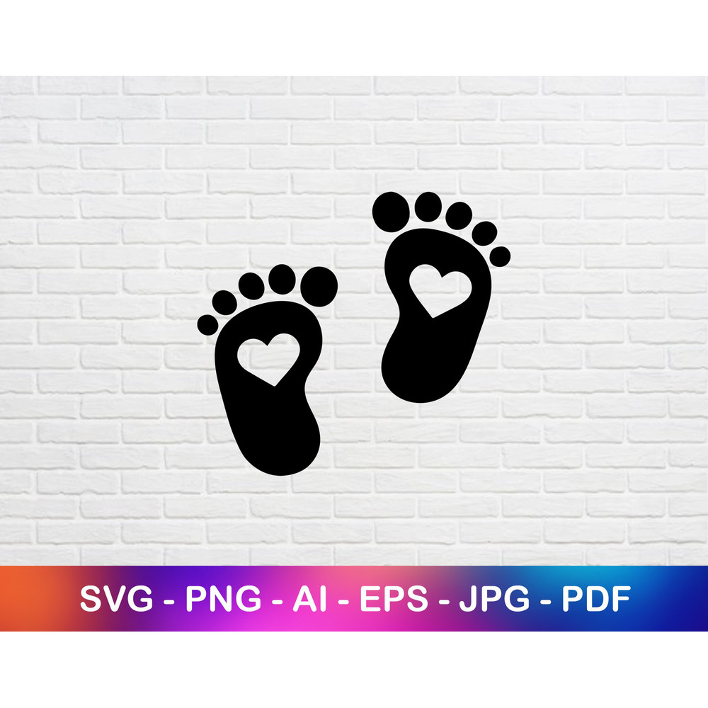 Baby Footprint Svg, Baby Heart Feet Png Instant Download.jpg