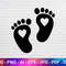 Baby Footprint Svg, Nursery Svg, Baby Svg, Footprint Svg, Instant Svg, Cute Svg, Heart Svg.jpg