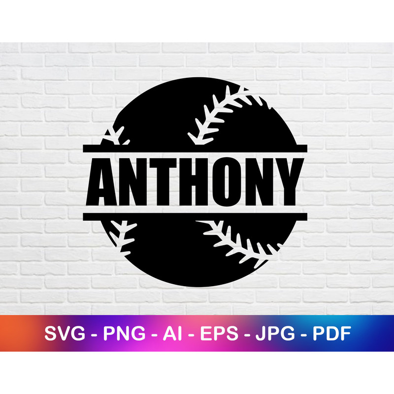 Baseball Name Frame to Add Player or Team Name, Baseball Monogram Svg File for Cricut, Custom Baseball Svg, Baseball Mom Shirt Svg,.jpg