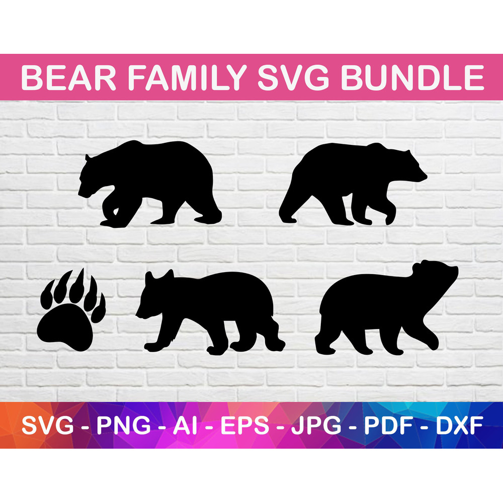 Bear Family Svg, Mama Bear Png, Jpg, Papa Bear Pdf Silhouette.jpg