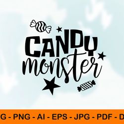 candy monster svg png, trick or treat svg, hocus pocus svg