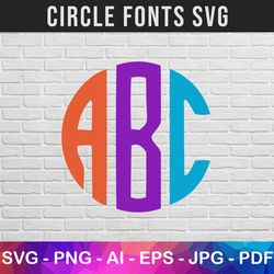 circle alphabet svg, circle monogram svg, circle letters svg, split monogram svg, fancy leters for cricut