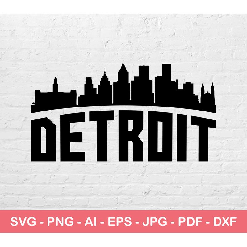 Detroit City Svg, Silhouette Svg, Detroit Skyline Svg, City Logo Svg, Instant Svg File.jpg