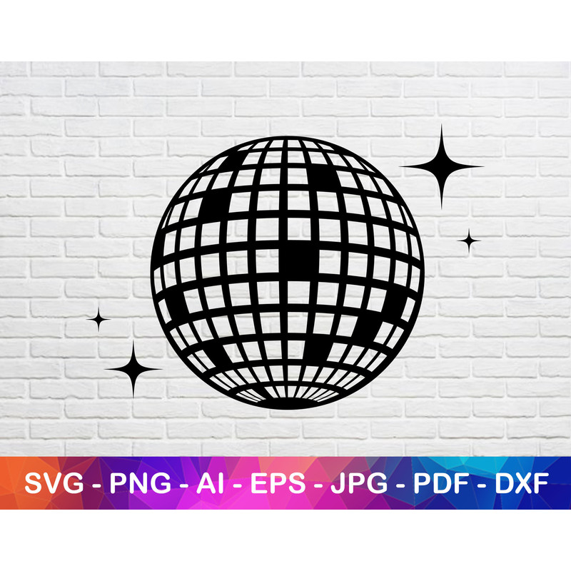 Disco Ball Svg, Discoball Svg File, Part Svg, Dance Svg File, Funny Clipart, Cut File Disco, Party Cut File, Instant Svg.jpg