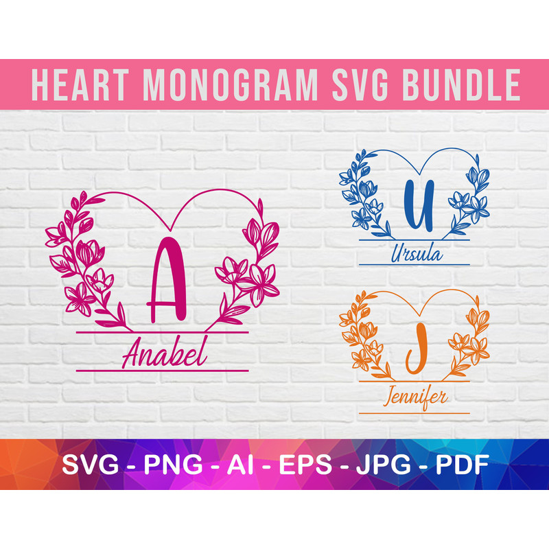 Heart Monogram Svg, Monogram Font, Alphabet Svg, Embroidery Alphabet Svg, Heart Letters, Monogram Frame.jpg