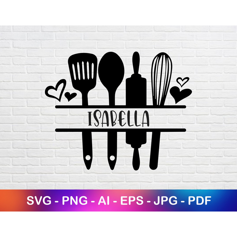 Kitchen Monogram Svg, Cooking and Baking Svg, Kitchen Utensils Svg, Kitchen Split Frame Svg, Flourish Kitchen Svg.jpg