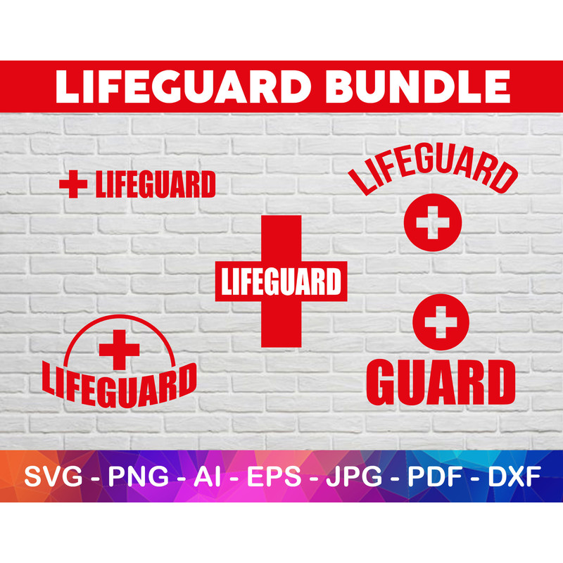 Lifeguard Red Logo Svg Bundle for Silhouette Cut File.jpg