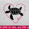 Love Turtle Svg, Png File for Cricut, Sea Turtle Silhouette and Red Heart.jpg