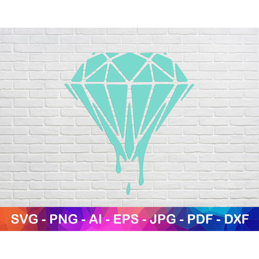 Melting Diamond Svg File, Melting Svg, Diamond svg, Blue Svg File, Instant Svg 1.jpg
