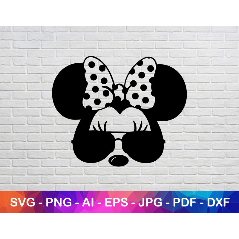 Minnie Wearing Aviator Sunglasses Svg, Dxf, Pdf, Jpg File for Cricut.jpg