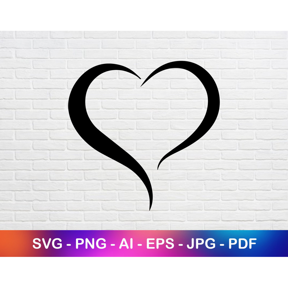 Open Heart Svg, Hand Drawn Heart Outline Instant Download.jpg