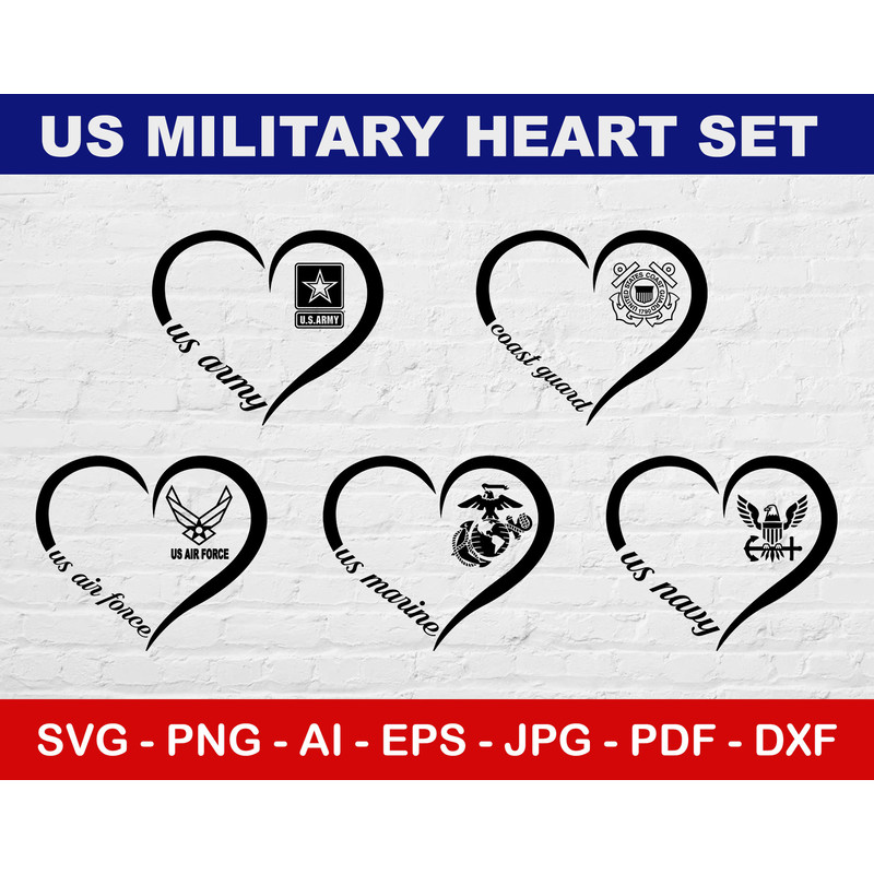 USA Army Svg, Military Heart Svg, Army Svg, Army Family Svg, Svg Bundle, Svg Files, Instant Svg.jpg