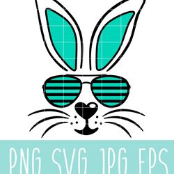 bunny boy with sunglasses svg, happy easter svg, easter egg svg, spring svg, cricut, silhouette vector cut filesvg