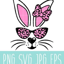 bunny girl with sunglasses svg, happy easter svg, easter egg svg, spring svg, cricut, silhouette vector cut filesvg