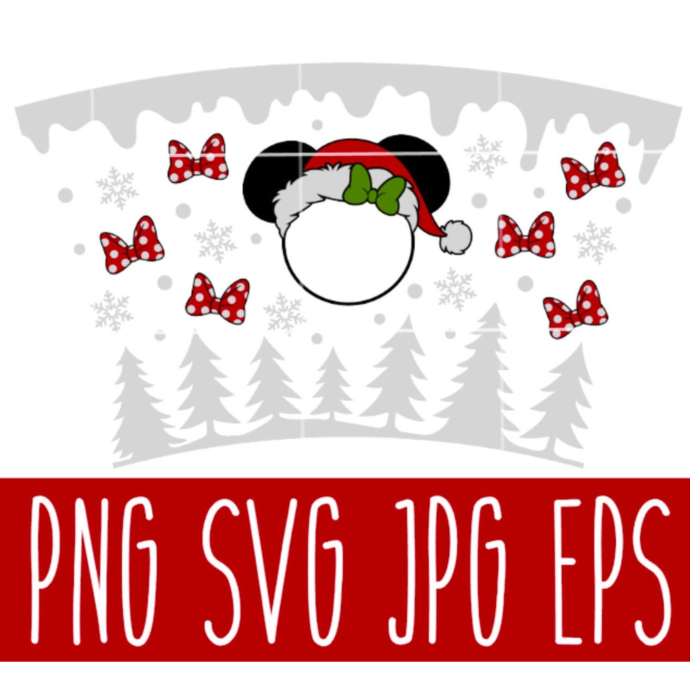 Christmas Red Bow Full Wrap Svg, Venti Cup Decal Svg, Coffee Ring Svg, Cold Cup Svg, Cricut, Silhouette Vector Cut File.jpg