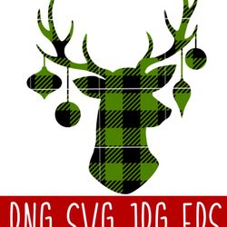 christmas reindeer buffalo plaid svg, merry christmas svg, cricut, silhouette vector cut filesvg