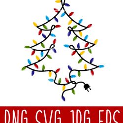 garland christmas tree svg, christmas lights svg, christmas svg, cricut, silhouette cut filesvg