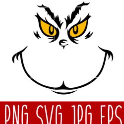 grinch face svg, christmas svg, merry grinchmas svg, santa claus svg, cricut, silhouette vector cut file 2svg