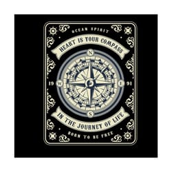 heart is your compass in the journey life svg, trending svg, tarot card svg, compass svg, journey svg, travel svg, ocean