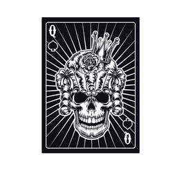 q skull card svg, trending svg, skull svg, black horror skull svg, q card svg, queen skull svg, skull tattoo svg, poker