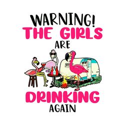 warning the girls are drinking again flamingos svg, trending svg, flamingos svg, warning svg, girls svg, flamingo girls