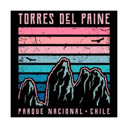 torres del paine svg, trending svg, mountain svg, mountain retro svg, mountain vintage svg, retro chile mountains svg, v