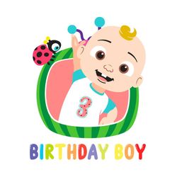 happy birthday baby melon boy three years old 3rd birthday svg