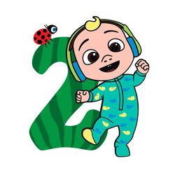 happy birthday cocomelon boy with headphone 2nd birthday svg