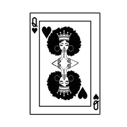 queen spade black afro woman svg