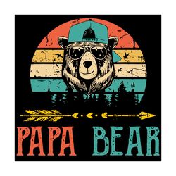 papa bear retro vintage fathers day papa daddy svg