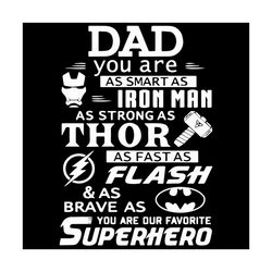 dad you are our favorite superhero fathers day svg