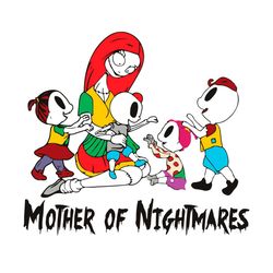 sally mother of nightmares two boys and two girls svg, mothers day svg, sally mother svg, nightmares svg, boys svg, girl