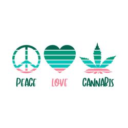 peace love cannabis svg, trending svg, peace svg, love svg, cannabis svg, marijuana svg, canna svg, hippie svg, weed svg