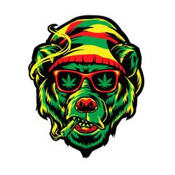 rasta bear smoking weed svg, trending svg, bear smoking cannabis svg, bear svg, cool bear svg, blunt joint svg ,rasta an