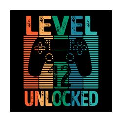 gamer level 12 unlocked teen 12th birthday video game svg