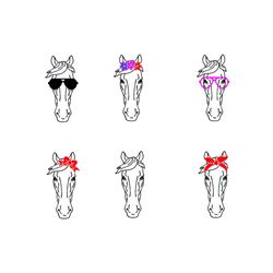 collection horse faces vectors horse bandana svg, trending svg, animal svg, horse svg, horse head svg, animal lovers svg