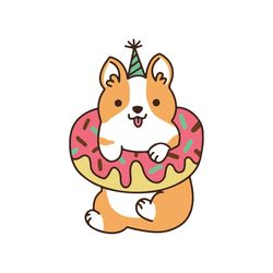 donut corgi svg, trending svg, pet svg, corgi svg, dog svg, cute corgi svg, dog lovers svg, donut svg, cake svg, food sv